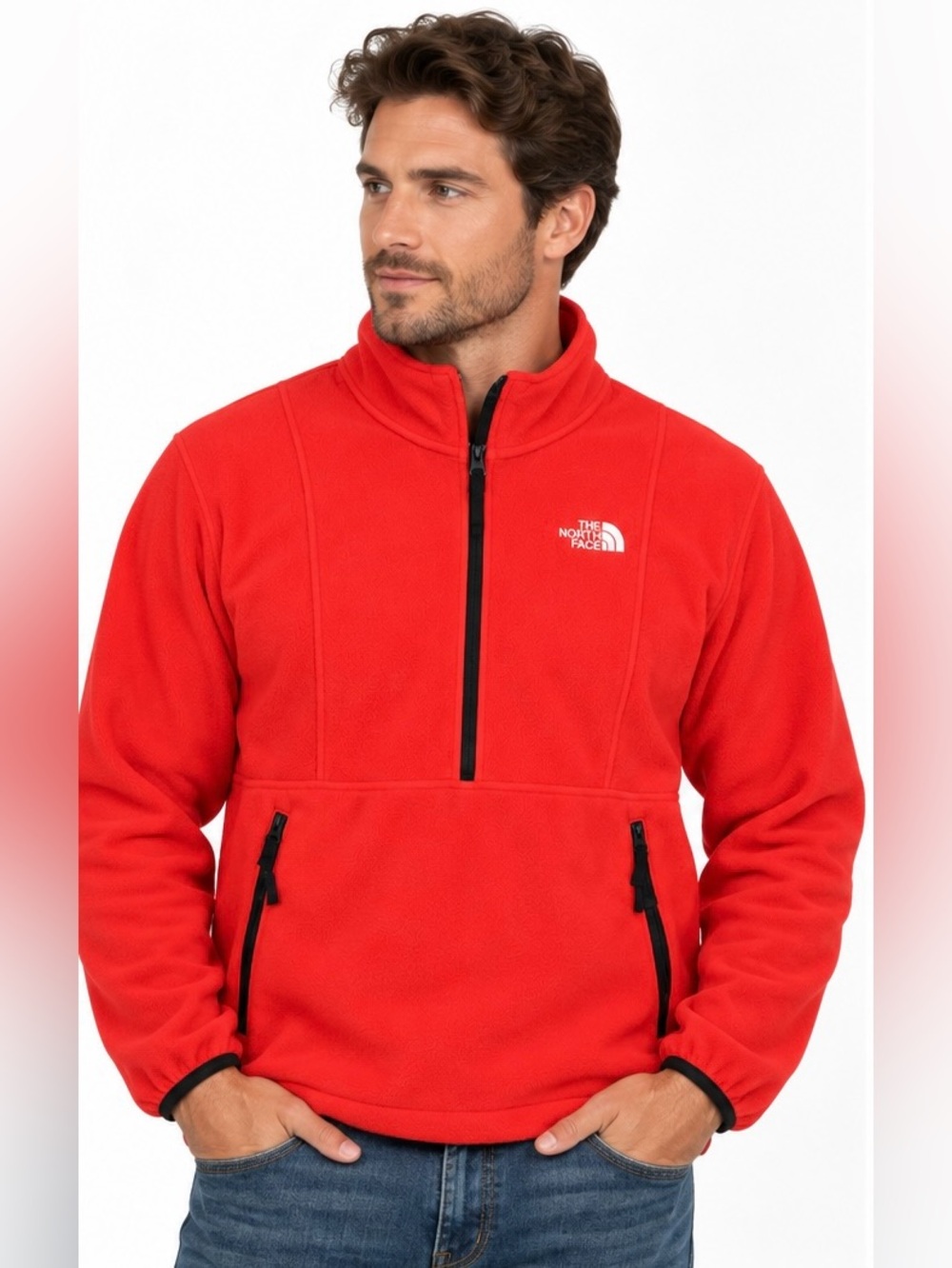 The North Face Coral Fleece Pullover 1/4 Half Zip Jacket Mens L Outdoors